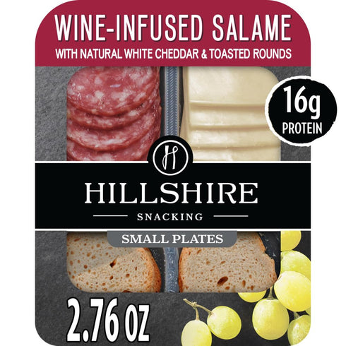 Hillshire Snacking Small Plates, Wine-Infused Salame with White Cheddar Cheese, 2.76 oz.