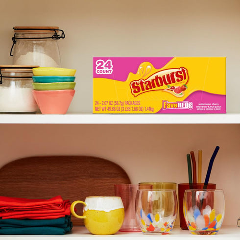by Starburst Pack, 24 Packs, STARBURST FaveREDS Chewy Candy Bulk Full Size Red Candy Bulk Box