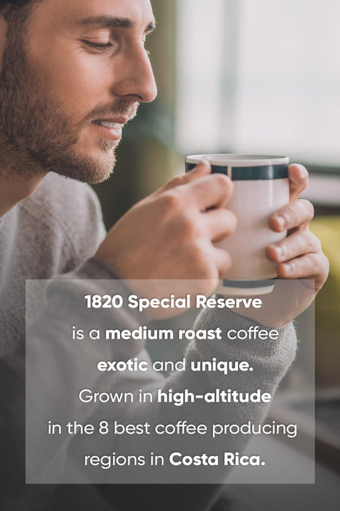 1820 100% 12 oz (2 Pack) Caf Special Reserve, Premium Costa Rican Ground Coffee, Arabica, Medium/Dark Roast, High