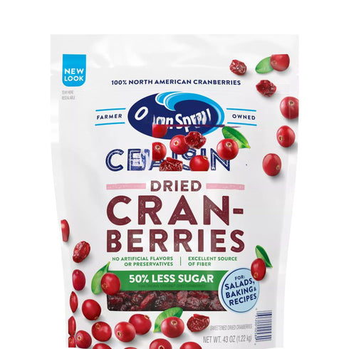 Generic Dried Cranberries, 50% Less Sugar, 43 oz (1 Pack)
