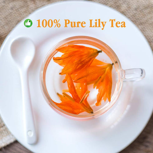 Plant Gift 100% 35g Pure Natural Lily Tea, Premium Lilies, Dried Lilium Brownii Lily Flower Tea Lilium Flower bud Tea