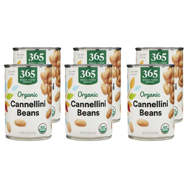365 by Whole Foods Market,Organic Cannellini Beans,15.5 Ounce,(Pack of 6)