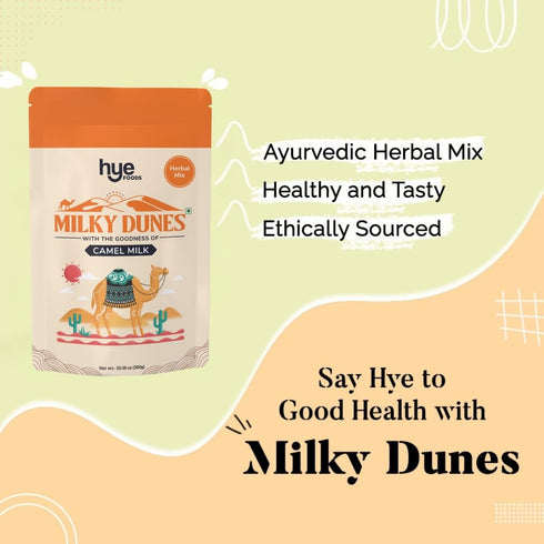300gms 10.58 Oz HYE FOODS Milky Dunes | Camel Milk Powder | Pasture Grazed | Turmeric | Golden Milk | |