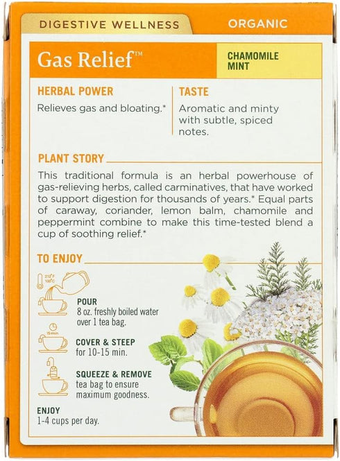 16 Traditional Medicinals, Tea Organic Gas Relief, Bags