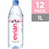 1 12 pack Evian Natural Spring Water, L bottle