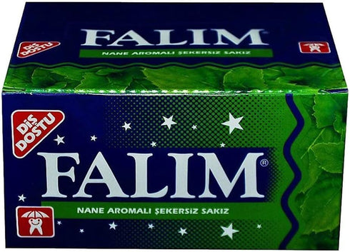Falim Sugarless Plain Gum, Mint Flavored, Individually Wrapped, 100 Piece