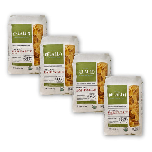 DeLallo Organic Farfalle Pasta, Made with Only 100% Semolina Durum Wheat Flour,