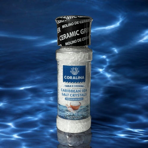 Coralina Caribbean Sea Salt - Coarse & Crunchy - Solar Evaporated - Enhances Saladsm, Meats, Seafood & Cocktails
