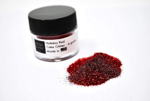 HOLIDAY RED 6 grams Luxury Diamond Dust for Christmas Cakes, Cupcakes, Cookies & Icing Decoration Supplies