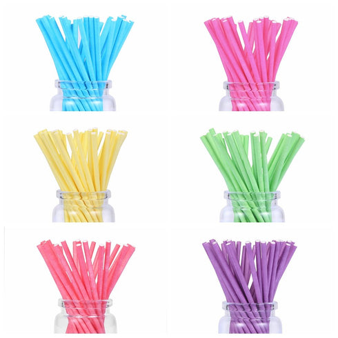 210 Count Colored Lollipop Sticks, 4 Inch, 7 Colors (Rose-red, Blue, Yellow, Purple, Green, Watermelon Red, White)