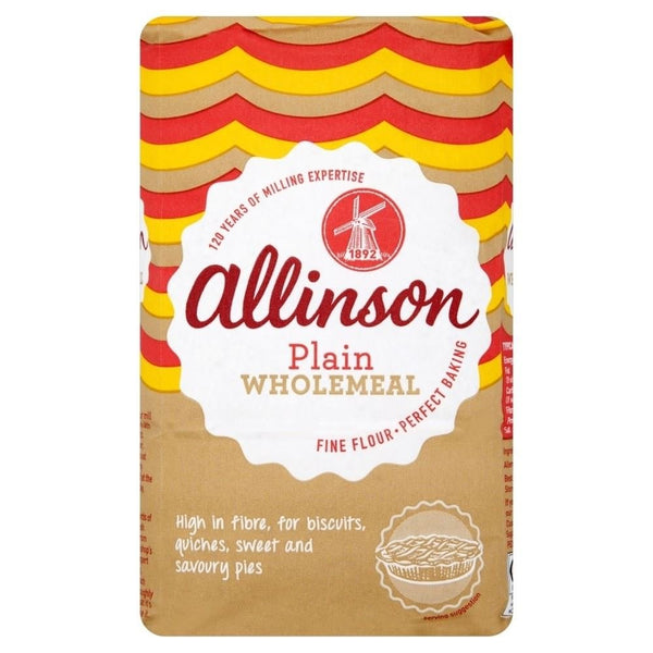 Allinson Wholemeal Plain Flour (1Kg) - Pack of 2