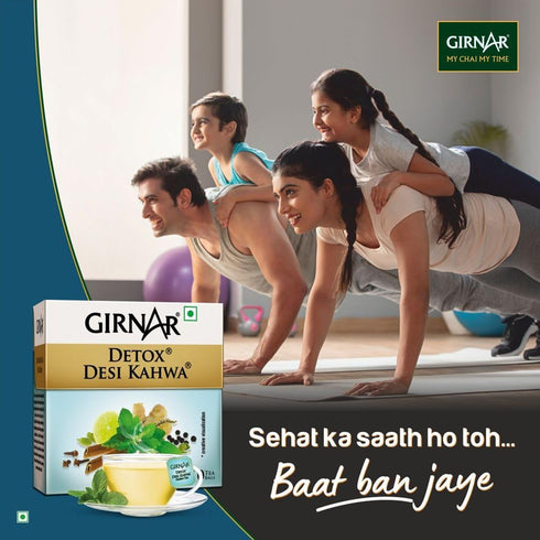 GIRNAR 36 2 Packs Green Tea Desi Kahwa (Detox Tea) - Tea Bags X