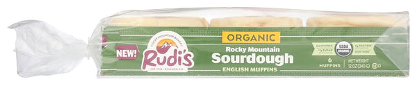 Rudis BAKERY Organic Rocky Mountain Sourdough English Muffins, 12 OZ