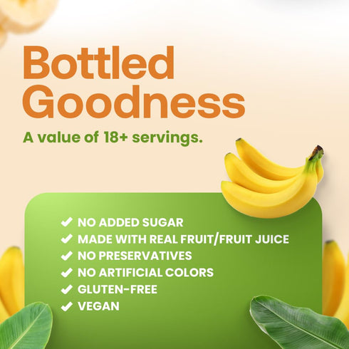 100% 46 oz Dr. Smoothie Crushed Banana No Added Sugar, Made with Real Fruits/Fruit Juice Vegan, No Artificial Colors