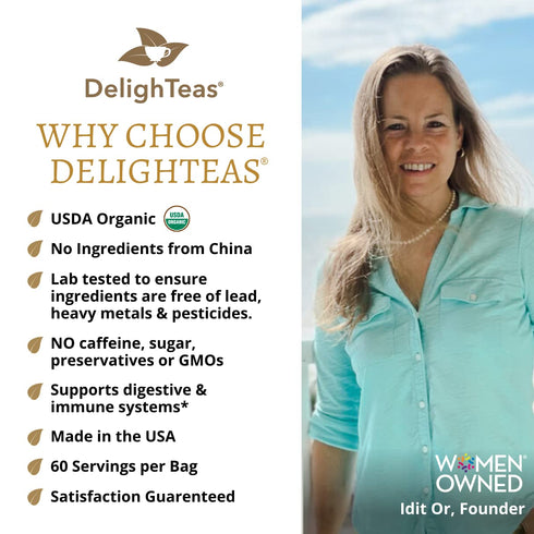 DelighTeas Organic Digest & Detox CCF Tea, Ayurvedic Loose Leaf Tea for Digestion, 60 Servings, 5 oz