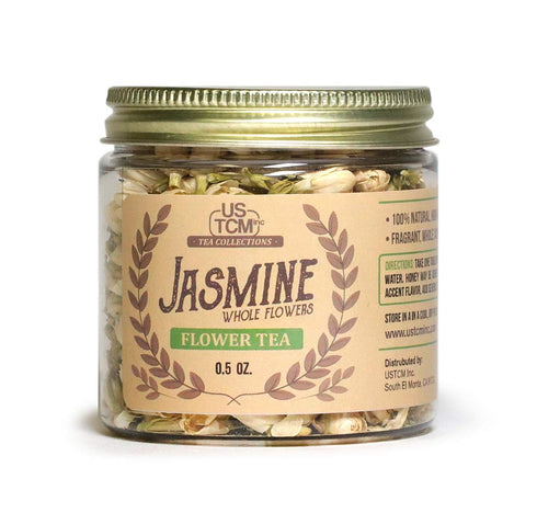 USTCM Jasmine Flower Tea Fragrant Whole Jasmine Flowers 100% Natural (0.5oz)