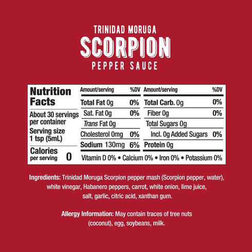 Melinda’s Scorpion Pepper Hot Sauce 5oz - Gourmet Sauce with Trinidad Moruga Scorpion Pepper, Keto, Kosher, Vegan