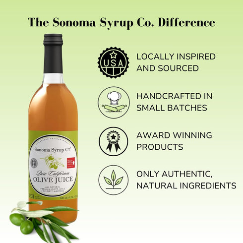 25.4 Oz Sonoma Syrup Co Pure Olive Juice Fl Bar Mixer for Dirty Martini