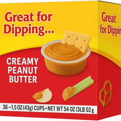 Generic 1.5 oz 36 Count Creamy Peanut Butter Single Serve To Go Cups, Portions
