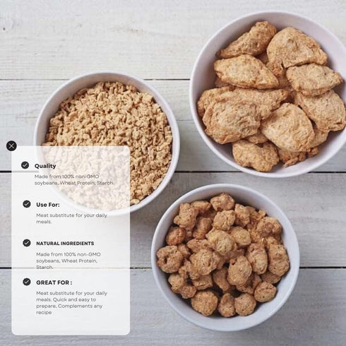 5.3oz, 100% Vegan Meat Substitute Vegan Soy Protein, TVP Textured Vegetable Protein, Meatless Plant Based Protein