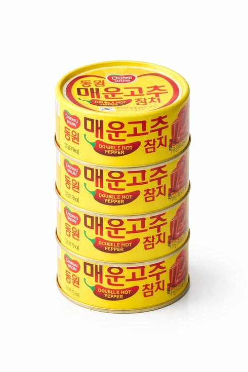 Double Hot Pepper Tuna, Korean Spicy Canned Tuna with Chili Pepper Sauce,