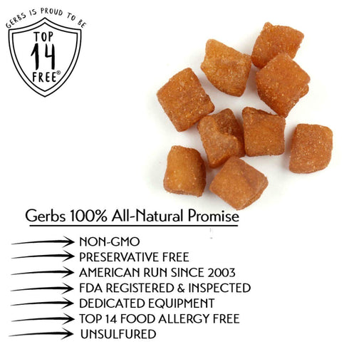 2 lbs. 14 Gerbs Dried Cinnamon Sugar Apple Cubes | Unsulfured, No Artificial Additives, Resealable Bag | Naturally