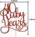 40 Ruby Years Cake Topper for 40th Anniversary Wedding Party Decorations, Red Glitter