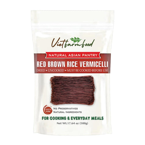RED BROWN RICE VERMICELLI 17.64 Oz (500g) VIETFARMFOOD - Traditional Dried Vietnamese