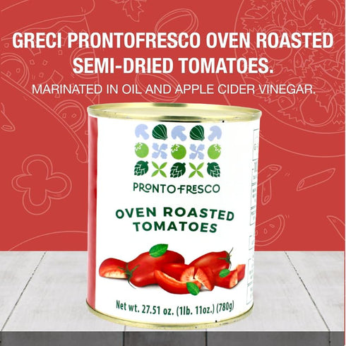 27.5 oz (780 G Greci Semi-Dried Tomatoes in Oil Authentic Italian Soft Sun-Dried, Oven-Roasted and Preserved