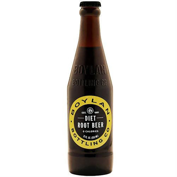 Boylan Bottling Company Boylan Zero Calorie Soda, 12 oz Glass Bottles (Diet Root Beer, 12