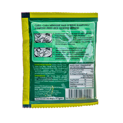 Adabi 17g Kampung Fried Rice Powder - Tasty With Original Shrimp And Easy To Cook
