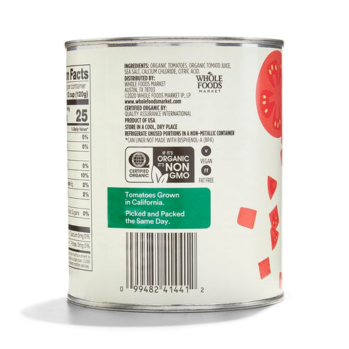 365 28 by Whole Foods Market, Organic Diced Tomatoes, Ounce
