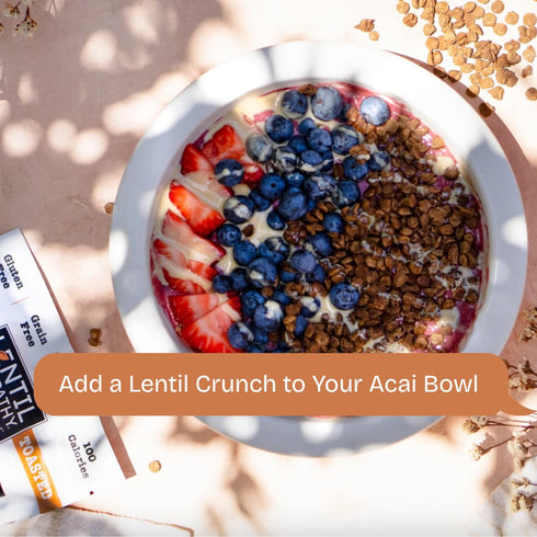4 oz Lentil Telepathy Chocolate Breakfast Lentils, Crunchy High Protein Cereal & Granola Alternative, Plant Based
