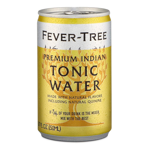 Fever Tree Tonic Water - Premium Quality Mixer for Cocktails & Mocktails, 150 ML Cans, Pack of 24