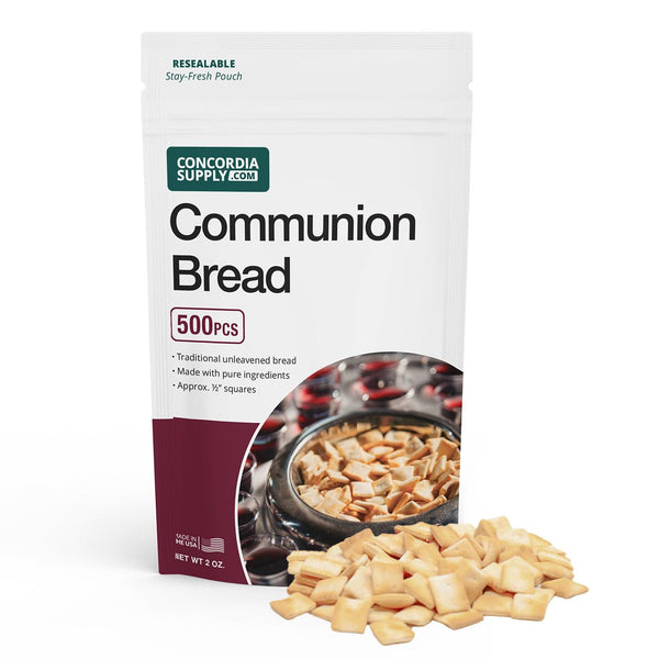 Concordia Supply Unleavened Communion Bread 1/2" Altar Bread, Freshly Baked, Resealable Stay-Fresh