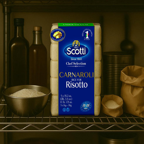 11 lbs (5x1 Packed Riso Scotti Carnaroli Rice for Risotto, kg), Product of Italy, Chef Selection, Gluten Free, Non-GMO