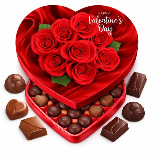 Generic Valentine Day Chocolate Heart Shaped Gift Box - Milk Chocolate Caramel Cocoa