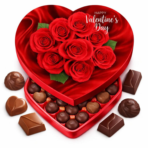 Generic Valentine Day Chocolate Heart Shaped Gift Box - Milk Chocolate Caramel Cocoa