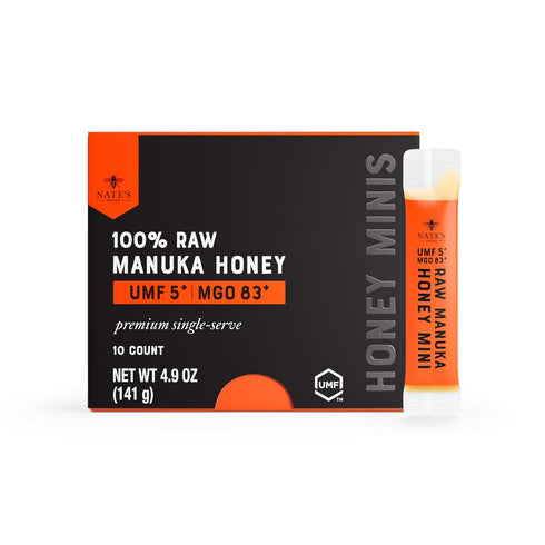 Nate's Manuka Honey Minis - 10 count Single-serve, Pure Manuka Honey -