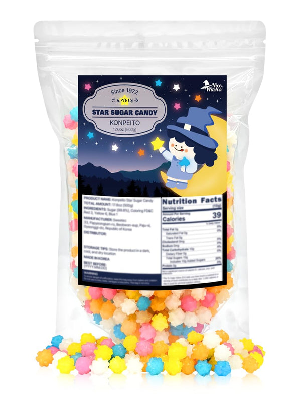 NICE WITCH'S Konpeito Sugar Candy Sweet And Colorful/Handmade Star Candy/ (17.64 Ounce