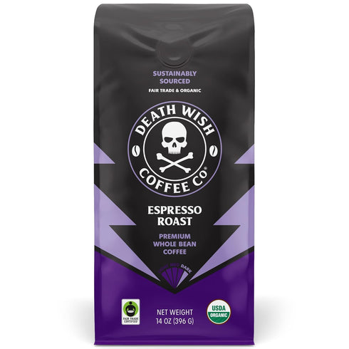 Death Wish Coffee, Whole Bean Espresso Roast - Organic, Fair Trade, Arabica