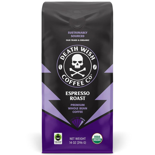 Death Wish Coffee, Whole Bean Espresso Roast - Organic, Fair Trade, Arabica