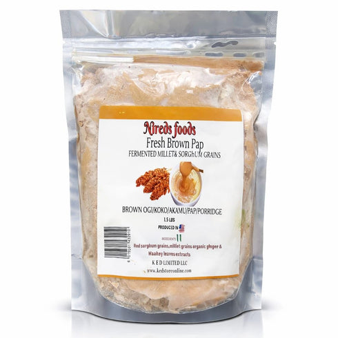 nireds foods (2)1.5 lb Pack Fresh Brown Pap (Ogi/Akamu) Fermented Millet & Sorghum Grains | | Traditional Nigerian