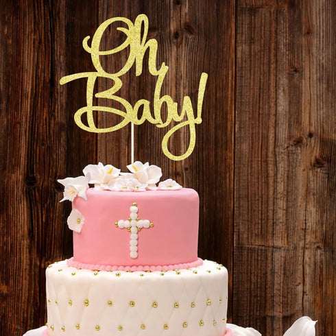 Oh Baby Cake Topper for Baby Shower, Suitable for Boys and Girls