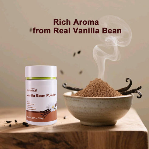 Sturelehub 3.53oz 100g, 100% Vanilla Bean Powder, / Pure Ground Vanilla Bean Powder, No Additives, Vegan, Great