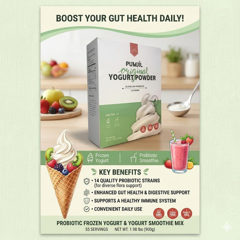 Frozen 55 146 Pumjil Ice Cream Mix, Probiotic Soft Serve Ice Cream Mix, Ideal for Yogurt and Smoothies, Servings Per