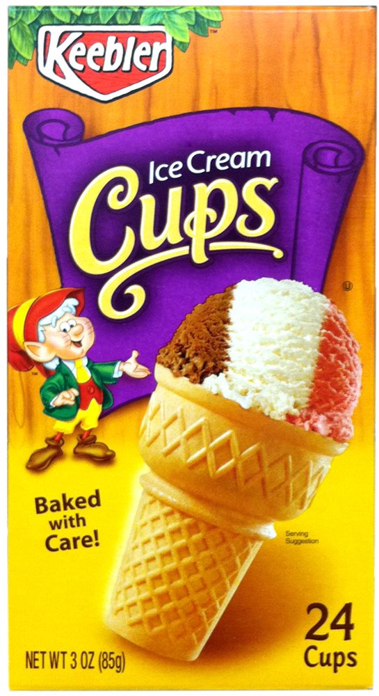 Keebler Vanilla Ice Cream Cups, 3-Ounce, 24-Count Box (Pack of 6)
