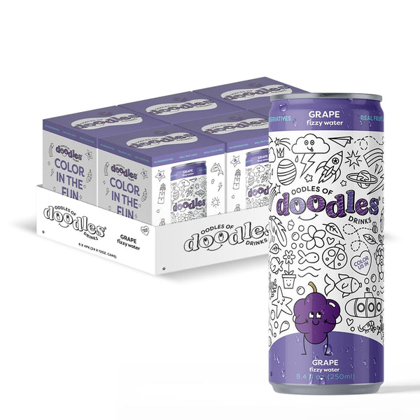 Oodles of Doodles Drinks - Grape Flavored Sparkling Water, 8.4 fl oz