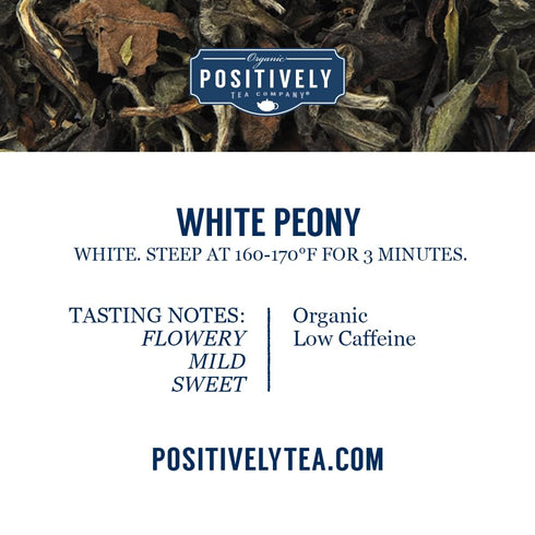 Organic Positively Tea Company White Peony White Tea, Loose Leaf, 4 Ounce