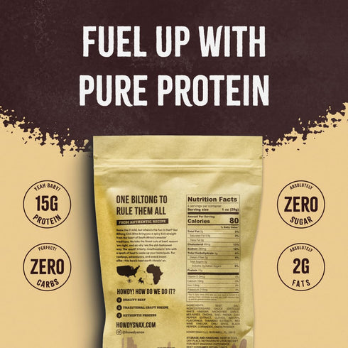 4 Pack (16oz HowdySnax Biltong Chili Bites Total) Bulk Spicy Beef Snack HighProtein Keto & Paleo No Preservatives Made